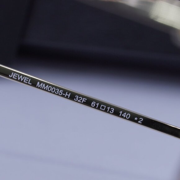 MaxMara JEWEL MM0035-H 32F Sunglasses Gold Geometric Frame, Brown Lenses - Picture 9 of 11